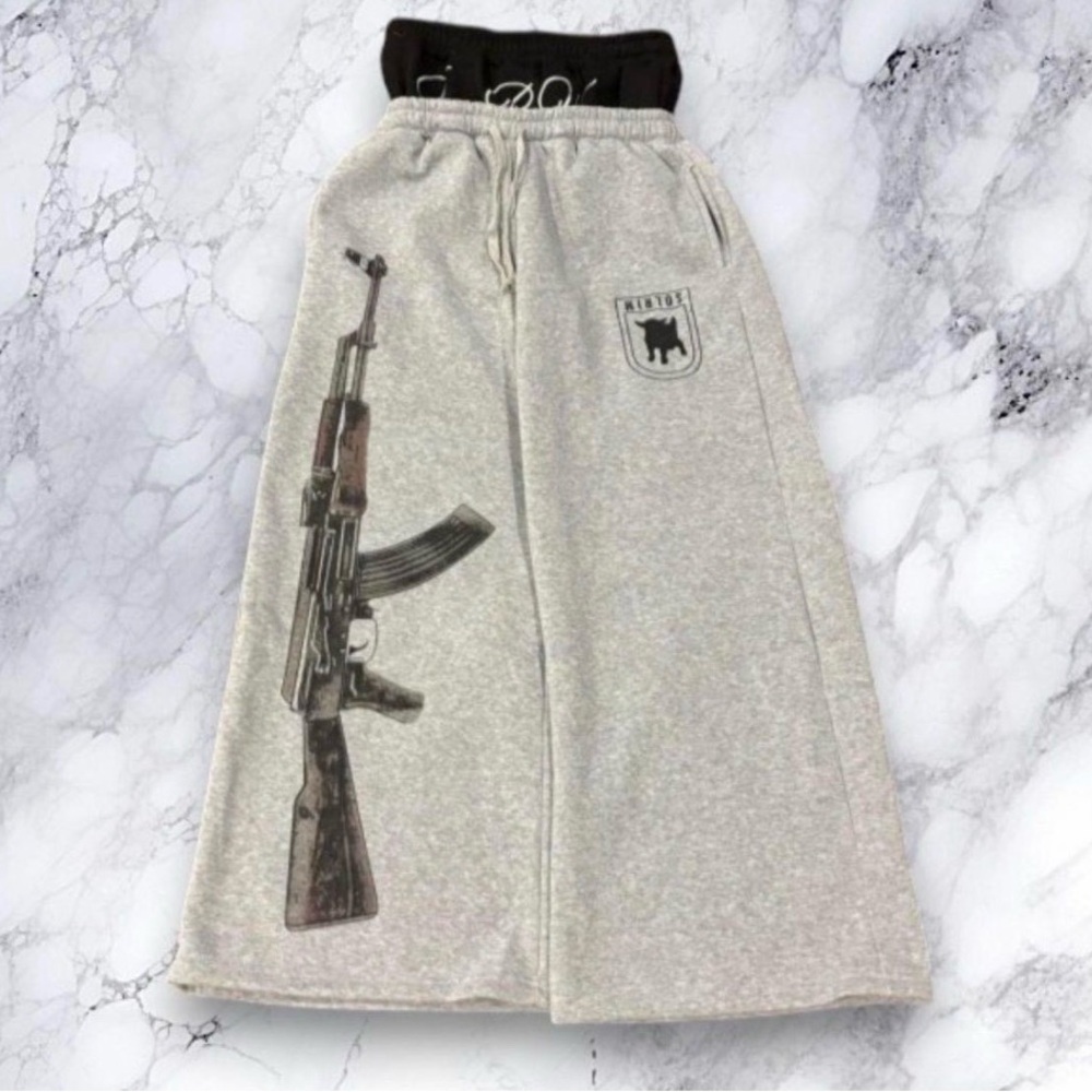 Affliction Gray Sweatpants with Graphic Design